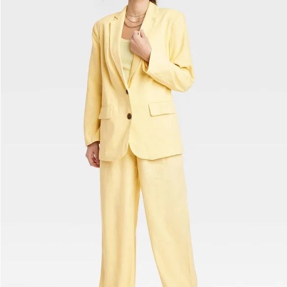 Women's Yellow Linen Blazer A New Day (NWOT) - Picture 2 of 3